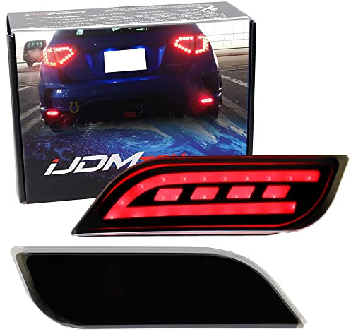iJDMTOY JDM Black-Out Smoked Lens Full LED Lower Bumper Reflector Lights Compatible With Subaru Impreza, WRX/WRX STI, XV Crosstrek, Function as Tail (Rear Fog Lamps), Brake/Stop