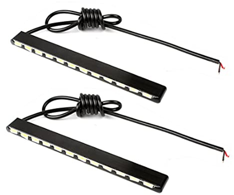 DENJAY Bremsleuchte 12 LEDs Für Alle Autos Oder LKWs, Tageslicht, 2 Stück, Tagfahrlicht, DRL-Streifen, SMD 7030