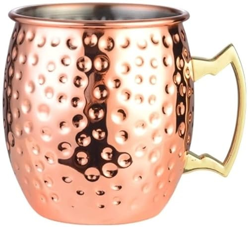 Cubo de Hielo Tina de Hielo Cubo de champán Cuenco de champán Cubo de Hielo de Acero Inoxidable Taza de Cerveza chapada en Cobre Martillado Taza de café Bar Cubo de Hielo W