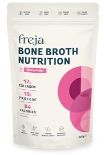 Freja Bone Broth Powder | 100% Natural Collagen & Protein Powder | Pure Beef, Grass-Fed | Amino Acids & Minerals | Nutrition for Healthy Gut, Skin, Hair & Nails | 300g (15 Servings)
