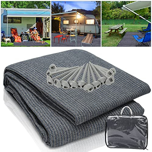 Ikodm Vorzeltteppich, Camping Teppich Outdoor inkl. Tragetasche & Heringe, Hochwertiger Zeltteppich für Outdoor-Aktivitäten mit UV-Stabilität und Atmungsaktiv rutschfest