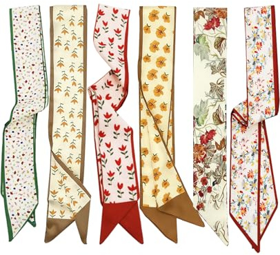 Hioyiwse Purse Scarf Handbags For Women Skinny Hair Neck Accessories Scarves With Bag Scarfs Handle Fashion Lightweight 37.8x 2.6inch 01