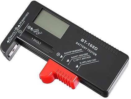 HEMOTON Universal Digital Battery Tester Bt-168d for Aa/aaa/c/d/9v/button Cell Batteries for Household and Electronics Use
