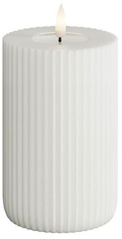 Deluxe Homeart Real Flame Shape Candle White, 8 x 12,5 cm