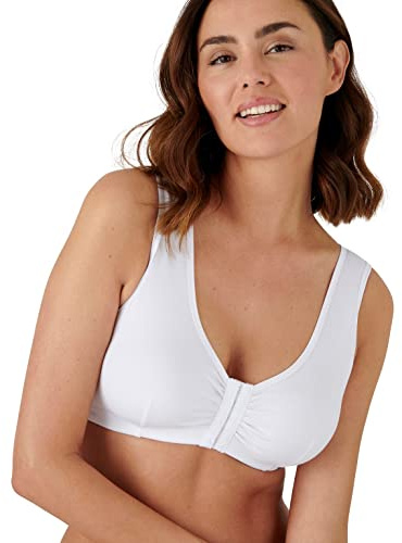 Damart - Soutien-Gorge sans Armatures Ouvert Devant Femme Blanc Taille 100