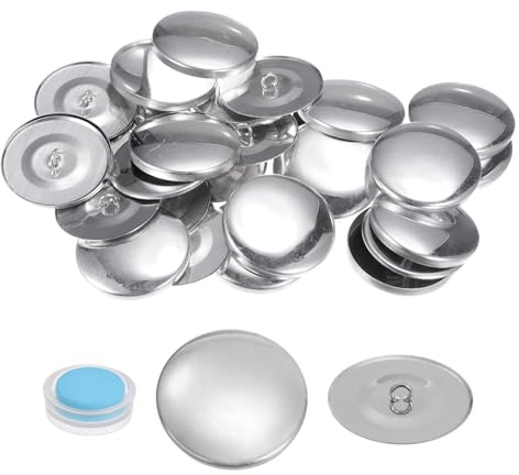 QUARKZMAN 15 Sets Selbstbezug-Knopf-Set 60L 1,5 38mm mit Draht-Rückseite Aluminium-Knöpfe zum Beziehen von Stoffknöpfen Button-Maker-Set mit Werkzeugen für DIY-Stoff-Heimdekoration Nähen