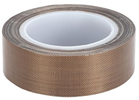 Fuerdich Hohe Temperatur Hitzebeständig Abschirmband, PTFE Glasgewebeband .8ft hohe Temperaturbeständigkeit Isolierung PTFE-Band für Vakuumversiegelung Lebensmittelverpackung (0.13 * 19mm)