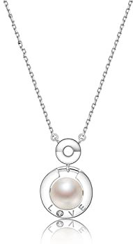 SADEW Bijoux/Colliers Collier S925 Perle d'eau Douce Pendentif chaîne 7-8mm Blanc cuit à la Vapeur Forme de Chignon Bijoux de Mode Cadeau pendentifs pour Femmes