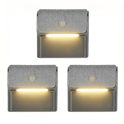 Lancoon 3 Pieza Lámpara de Pared con Sensor de Movimiento e Inducción Magnética del Cuerpo Humano Luces Suaves Recargables Larga Duración para Pasillo Escalera Dormitorio Corredor