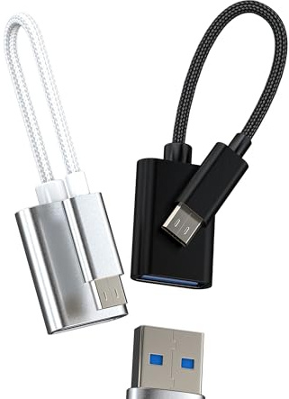 Câble OTG USB vers Micro USB Adaptateur (Lot De 2) Compatible avec Samsung Galaxy Disque Dur Externe Câble De Données Connecteur USB Femelle Micro USB Mâle pour Tablette