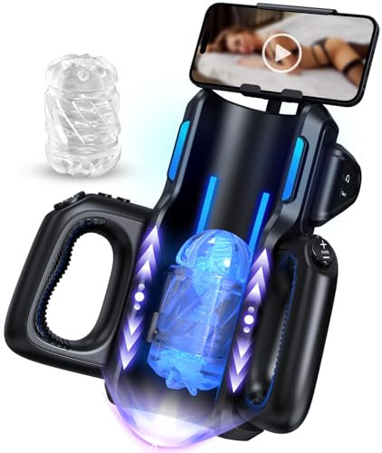 Leten Masturbieren für Männer, Automatischer Elektrischer Cup Masturbator Sex Spielzeug für Die Männer mit 10 Teleskopfunktion Massagefunktion Stoßfunktion,Taschenmuschi Penis Masturbatoren für männer