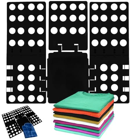 WedDecor Tshirt Folding Board Black | Fast Speed Clothes Shirt Folder Organizer Premium Plastic Folding Board | Laundry Folding Board | Tshirt Organizer Easy And Fast Folding Board for Adult and Kids