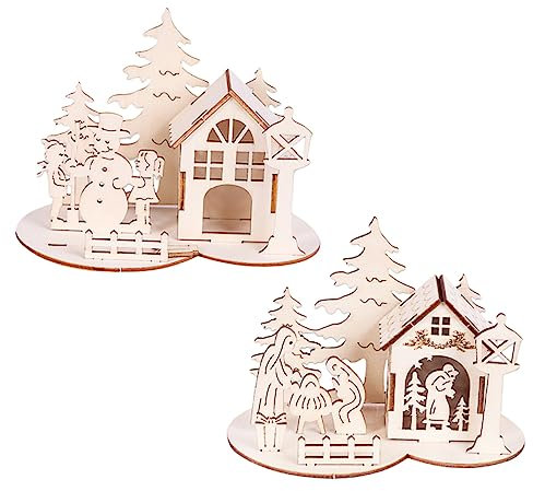 GLSTOY 1satz Teiliges Weihnachts- -Dekorationen Für -bastelprojekte Holzschnittfiguren Familie Für Kreative Weihnachtsgestaltung Und Familienaktivitäten