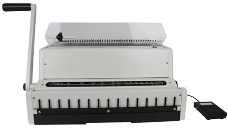 JOXLOVER Bindemaschine, Binder, Elektrische Eisenring-Stanz- und Bindemaschine, Tischkalender-Bindemaschine, Vollziehmesser-Stanzmaschine für Briefpapier im Format A4, A5(Round Hole)