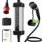 ECOPOINT 3-Phasen EV Ladegerät Typ 2, Aluminiumschale, Mobile Wallbox, 5m Ladekabel, App-Steuerung, 1m CEE-Stecker, IP66, Keine Installation erforderlich, Sicherheitsschutz (11kW, 16A, Gerades Kabel)