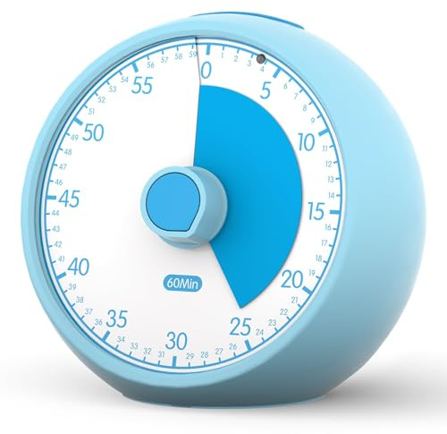 Visueller Timer für Kinder – 60-Minuten Countdown Kurzzeitwecker visuell – Zeitmanagement-Tool zur Förderung bei ADHS & Autismus Einschulung & für den Kindergarten (Blue)