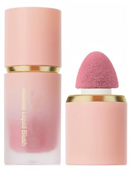 Coloretes en Polvo Líquido De Seis Colores, Barra de Rubor Base, Crema Facial Brillante Natural Rubor Base, Textura de Terciopelo, Maquillaje Suave, Rico en Color, Natural y Encantado (#1, 6.5ml)