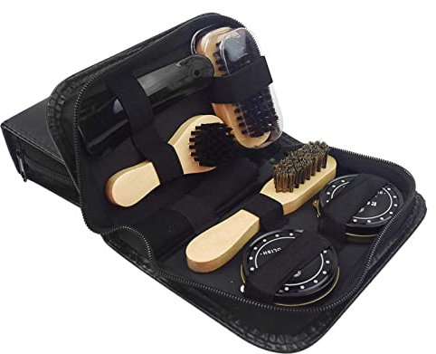Shoe Boot Polish Kit,Leather Boot Cleaning Kit with PU Leather Travel Case for Boots, Car Seats, Bags, Sofas Care Supplies Accessories