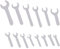 YnGia Open End Wrench Set Super Thin Flat Wrench 14 Piece Single 1.5mm Small Wrench Spanner Set for Tight Spaces