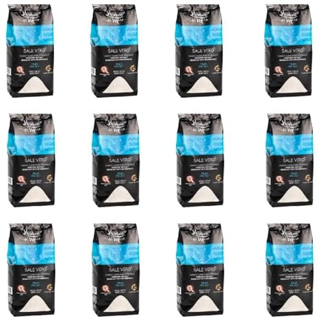 Sale Marino Integrale Artigianale di Trapani – Sicilia – Presidio Slow Food – Macina Fine, Naturale e Non Raffinato (12 kg)