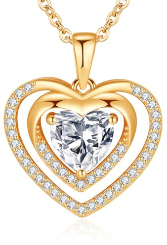 Jrêveinfini Herz Kette Halskette Damen Gold Silber 925 mit Anhänger, Mutter Tochter Kette Mama, Personalisierte Herz Kette Freundin, Schmuck Geschenke Muttertag Valentinstag Damen Frauen