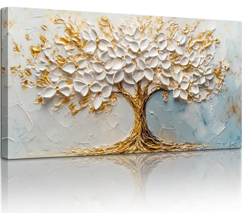 hyidecorart Baum des Lebens Aesthetic Wandbilder Wohnzimmer 73x146 cm | Naturmotive, Moderne Kunst, HD-Druck, Leicht Aufzuhängen, Leinwand, Große Formate, Für Viele Räume, Wanddeko, Geschenk