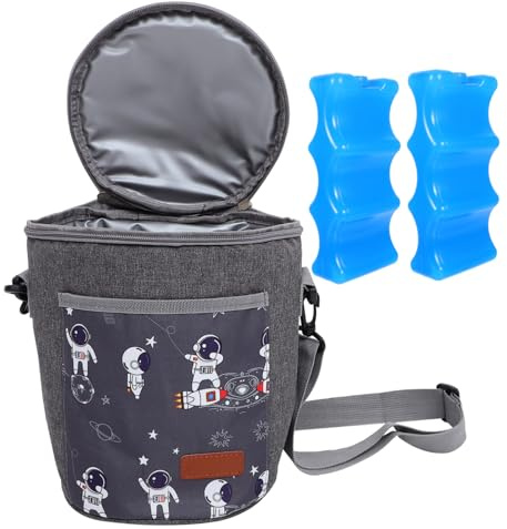 Toddmomy 1 Set Insulated Breastmilk Cooler Bag with Handle Waterproof Oxford Cloth Storage Bag for Baby Bottles Includes Ice Pack Large Capacity for Nursing Mothers