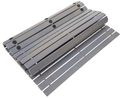 Cabilock Alfombra de Bambú Antideslizante para Baño Tapete Absorbente y Seguro para Ducha Diseño Simple y Natural Gris