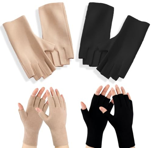 DIFLAX 2 Pares Guantes sin Dedos para Mujer Guantes Prueba de Viento Ultra Térmicos de Invierno Guantes de Medio Dedo Conducir Trabajar Escribir Escribiendo Correr Regalo para Mujer