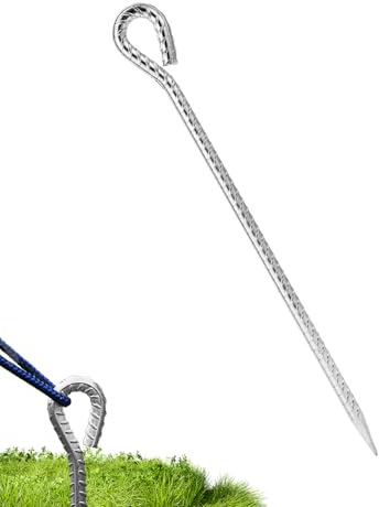 Piquet de Tente - Ancres de Sol Extra Larges | Enjeu de Terre en métal | Sardines de Tente Coupe-Vent, Anti-Rouille, Forte adhérence, Accessoires de Camping extérieur Haute résistance, 30cm 35cm 40cm