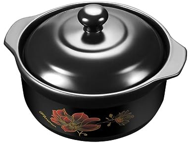 TOYANDONA Ollas De Cerámica De Cocina 1,6l Resistente Alta Temperatura Para 1-2 Personas, Olla Tapa De Cerámica Para Estufa, Adecuado Para Guisar Pollo Estofado y Preparar Sopas Casa