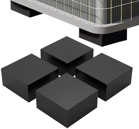 Vibration Damper Pads Rubber Vibration Isolator Pad | 4 Pieces Shockproof Blocks for Home Equipment Condenser HVAC System Outdoor AC Unit Floor Generator