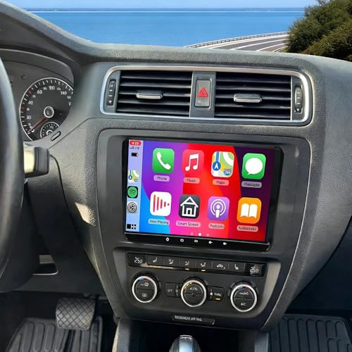 4+64G Dubbel Din Bilradio för VW Amarok 2010-2015 with Wireless Carplay Android Auto 9 IPS Touch Screen Android 14 Car Radio GPS Navi Bluetooth FM RDS Backup Camera WiFi Mirror Link