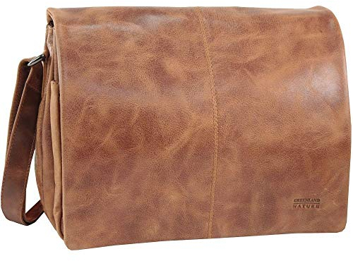 Greenland Umhängetasche Messenger Organizer Bag Büffelleder braun 1309-24