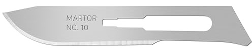 MARTOR 10x Skalpellklinge 7,2 mm, 1-fach, Ersatzklingen, Bastelmesser | Einfach-Facette, beidseitig geschliffen, für GRAFIX SCALPELL KLEIN & TRIMMEX CUTTOGRAF, Grafik & Handwerk, No. 10.50