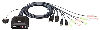 ATEN CS22DP KVM-/Audio-/USB-Switch 2 x KVM/Audio/USB 1 lokaler Benutzer Desktop