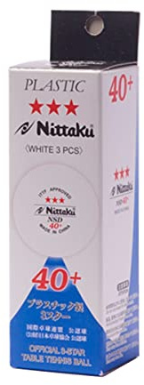 NITTAKU 3-Star Tennis da Tavolo 40 +, Bianco Tournament Ping Pong Poly Ball, Confezione da 6 Palline, 6 Balls