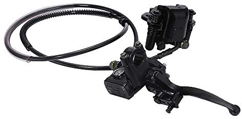 Hoypeyfiy Rear Hand Hydraulic Disc Brake Master Cylinder Caliper Assembly with Brake Pads for Chinese ATV Quad Replacement for TaoTao Buyang Coolsport Kazuma Sunl 50cc 70cc 90cc 110cc 125cc ATVs