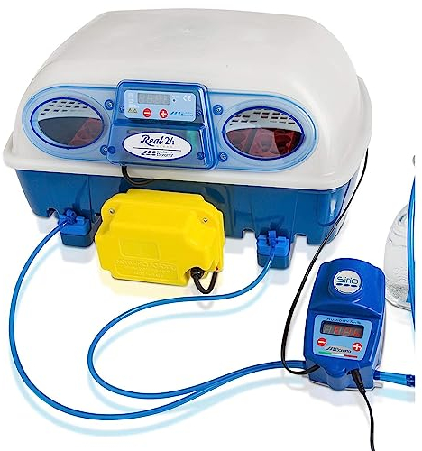 Borotto Real 24 Expert | Brutautomat Vollautomatisch Professionelle für 24 oder 96 Kleine Eier, Automatischem Eierwendemechanismus, Temperaturregelung, Luftbefeuchter Sirio | Hergestellt in Italien