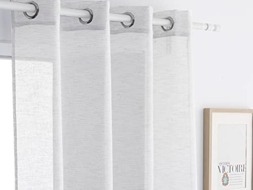 Antilo - Cortina confeccionada con ollaos Noelia 200x260 cm - Color Blanco