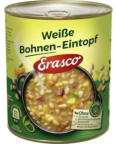 Erasco Weiße Bohnen-Eintopf (800g) In rund 5 Minuten fertig – Mit viel Gemüse – Ohne Schnickschnack - Einfach lecker