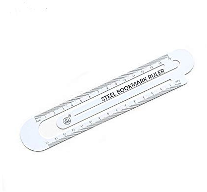 Metall-Lesezeichen Lineal, 15cm Büroklammer Lesezeichen Lineal Schwarz Weiß Markierungen Zeichenlineal Messlineal Skalierungswerkzeug für Schule/Büro