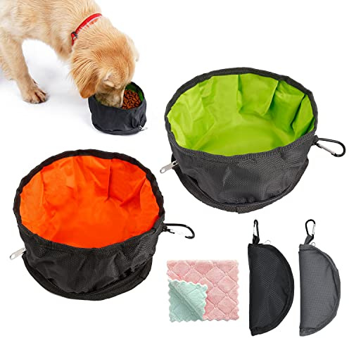 MABAHON 2 PCS Hundenäpfe Faltbare Reiseschale Haustier Hundenapf mit Haken