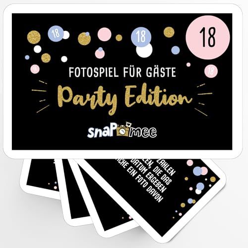 Fotospiel 18 Geburtstag by snaPmee - 50 Fotoaufgaben als Party-Spiel für Gäste - Geschenk-Idee Mädchen & Jungen - Gästebuch Ergänzung