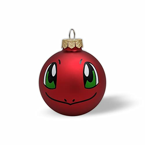 Arkero-G Rote Glumanda-Face Weihnachtskugel 5,7cm - Christbaum-Schmuck - Deko für den Weihnachtsbaum - Glas Kugeln für den Christ-Baum