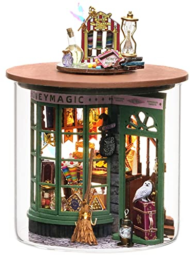 TOPBSFARNY 3D Stereoskopisches Miniatur-Puppenhaus-Kit Zusammenbau Spielzeug DIY Modell Holzmöbel für Valentinstag Kreative Geschenke (The Magic Shop)