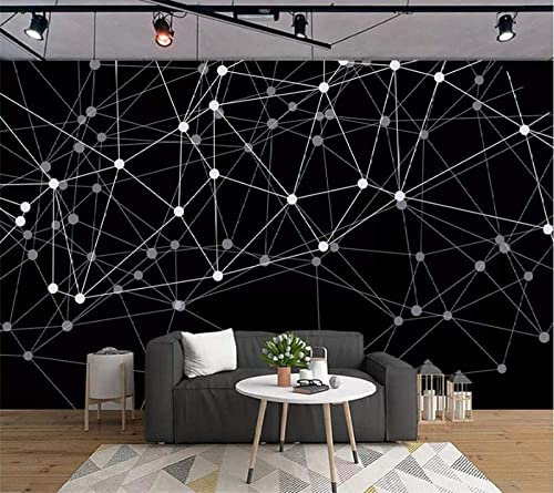 Papier Peint Photo 3D Belles Lignes Noires Géométriques Papier Peint Salon Chambre Bureau Couloir Décoration Peintures Murales Décoration Murale Moderne - Affiches Murales Peel And Stick Wall Art Sti