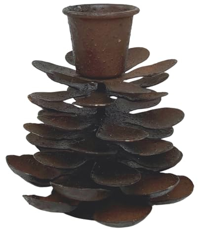 Tannenzapfen Kerzenhalter aus Metall