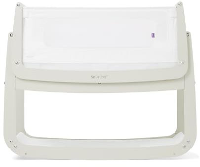 SnuzPod 4 Bedside Crib - Rocking Next to Me Crib with Lift off Bassinet, Lightweight Portable Baby Bed Cot with Zip-Down Wall 3D Breathable Mattress, 6 Height Settings and Comfort Incline Mode, Barley