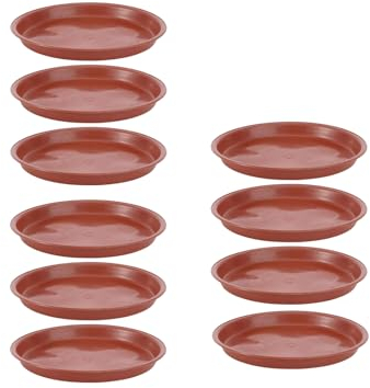Wensmy 10Pcs Plant Saucer 30CM Round Plastic Plant Trays Plant Saucer Drip Trays Flower Pot Drip Trays Garden Plants Saucers for Indoor Outdoor (Red-30CM)